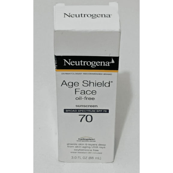 Neutrogena Age Shield Anti-Oxidant Face Lotion Sunscreen with Broad Spectrum SPF 70, Oil-Free & Non-Comedogenic Moisturizing Sunscreen to Prevent Signs of Aging, 3 fl. oz (Pack of 2)