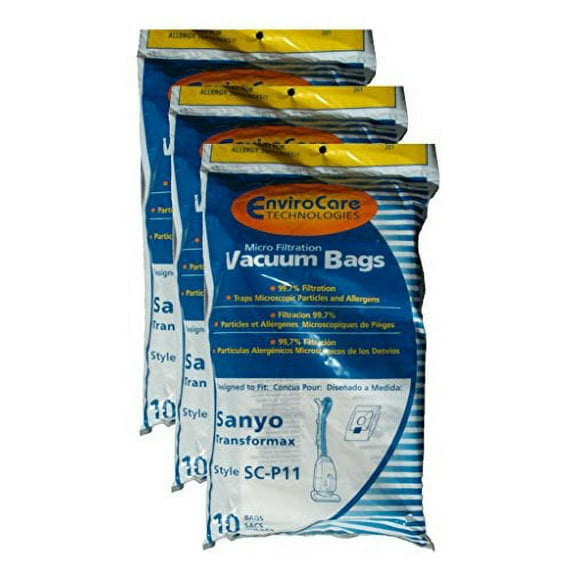 30 Sanyo Transformax Canister Vacuum Cleaner Bags SAR1411 20 30098