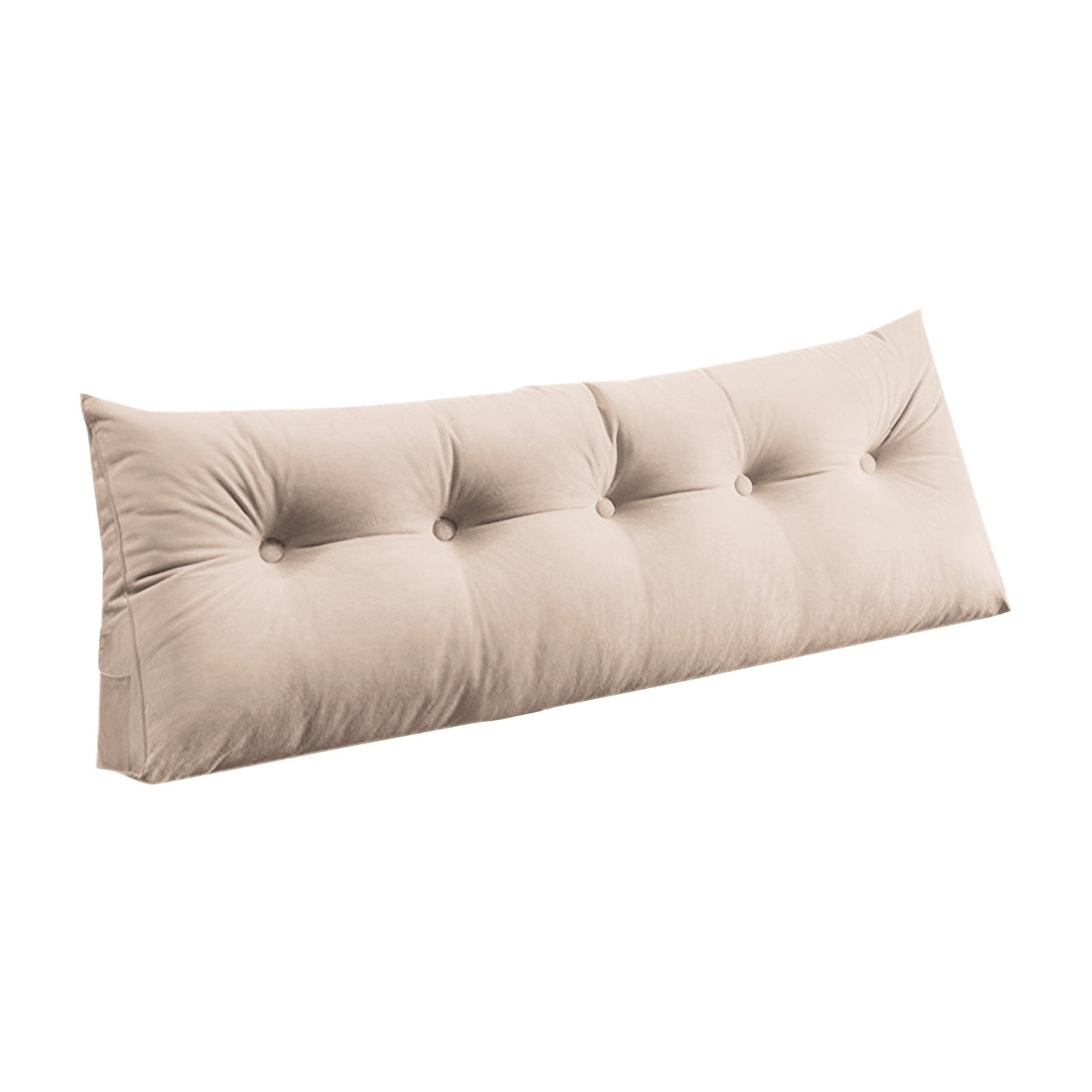 Denhf Headboard Pillow, Wedge Pillow Headboard with Removable Cover, Triangular Headboard Pillow for Bed Sofa Dorm, Daybed Pillows for Sitting, Reading and Working, 24" x 20", Beige
