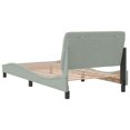thumbnail image 5 of vidaXL Bed Frame with Headboard Light Grey 100x203 cm Velvet, 5 of 5