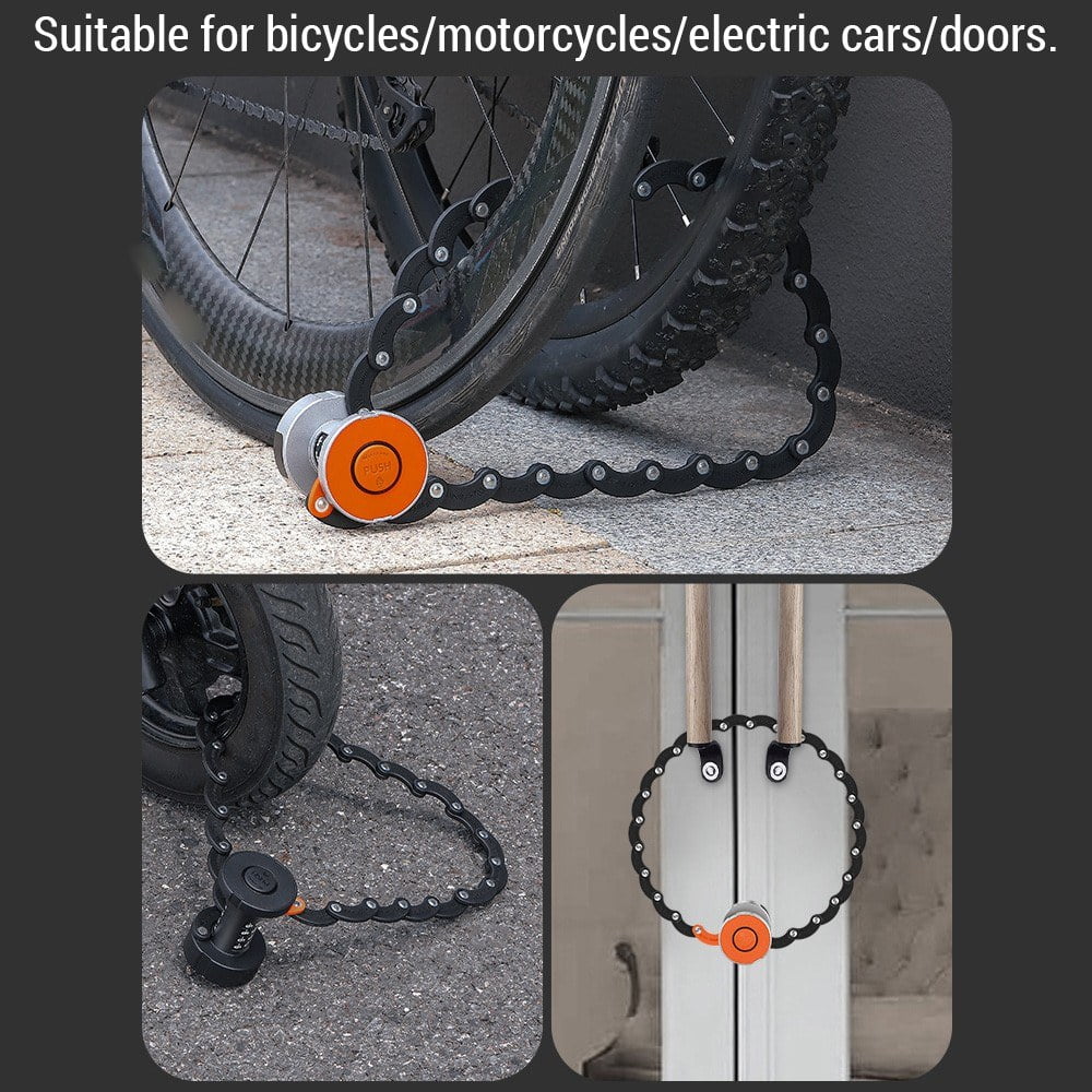 West Biking Zinc Alloy Folding Bike Lock with Mount Bracket