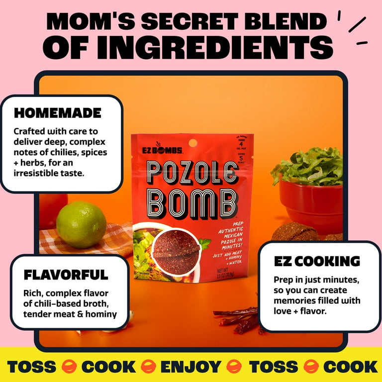 EZ Bombs Pozole Bomb Seasoning, Single Pack - Authentic Mexican