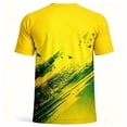 thumbnail image 5 of Betivan Men's Fashion Casual Soccer Brazil Style Soccer Printed Sport Breathable Short Sleeve Tops, 5 of 6