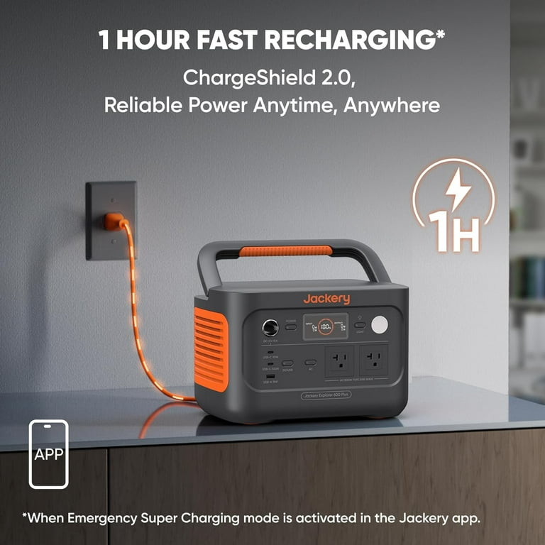 Jackery Explorer 600 Plus Power Station, 632Wh Battery, 800W