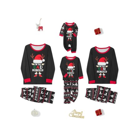 

Thaisu Christmas Family Pajamas Matching Set Long Sleeve T-shirt Tops Pants Sleepwear Pjs Loungewear