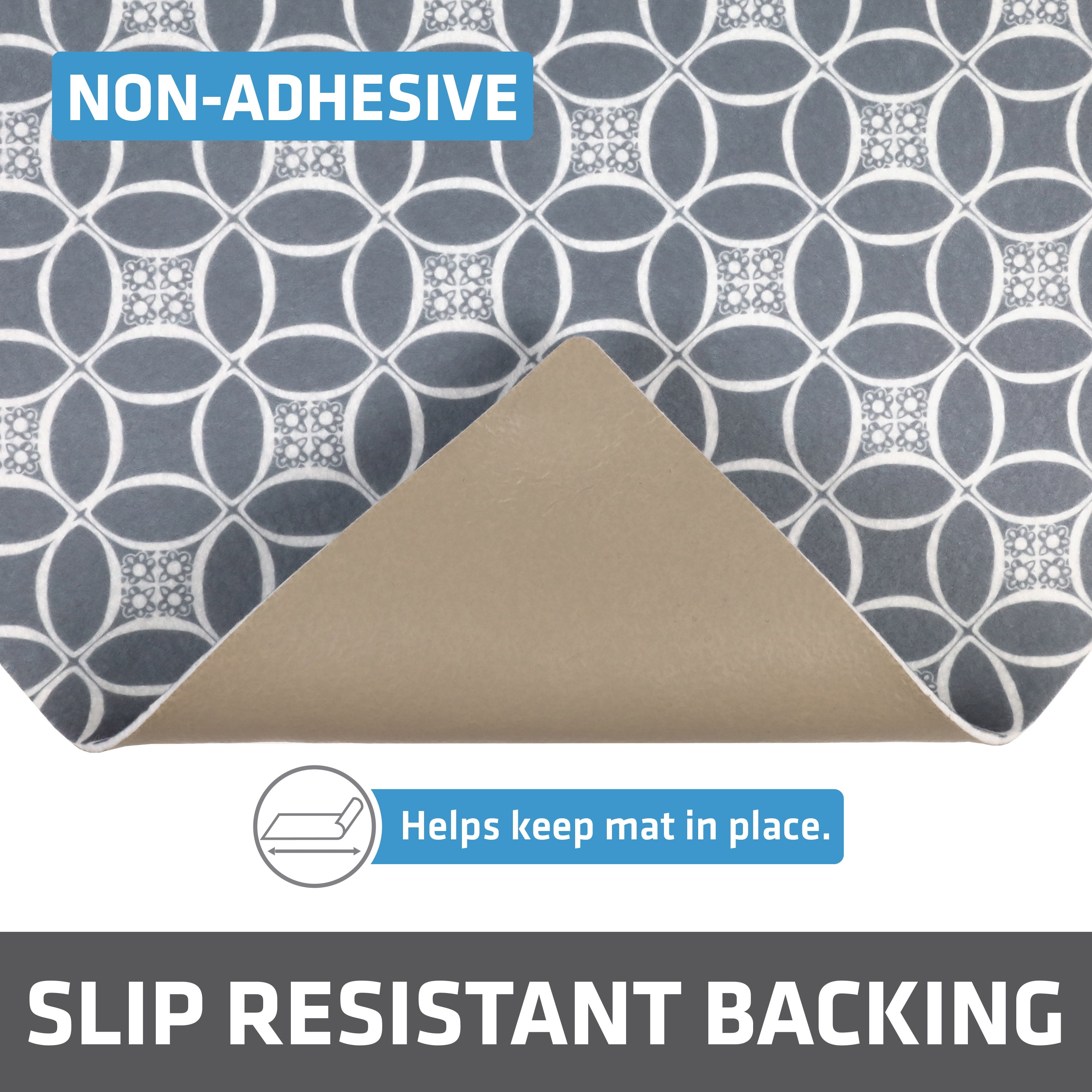 Drymate XL Under Sink Mat, Waterproof Cabinet Protection Mats for Kitchen & Bathroom, Absorbent Shelf Liners, Slip-Resistant, Non-Adhesive, Machine Washable, Durable (USA Made)(24”x59”)(Indigo Grey)