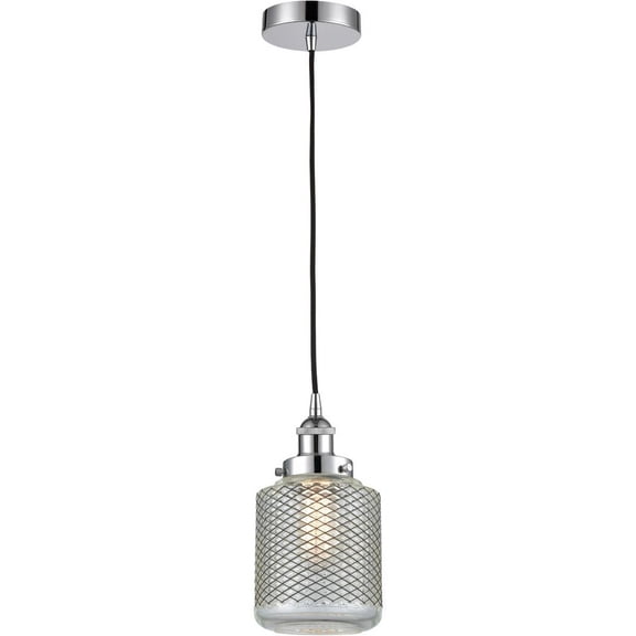 616-1PH-PC-G262 Innovations Lighting Stanton - 1 Light Mini Pendant In Restoration-Vintage Style-12 Inches Tall and 6 Inches Wide-Polished Chrome