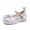 White, variant on Gyujnb Girls' Sparkle Sequin Bow Formal Party Shoes Adjustable Strap Comfortable Low Heel Wedding Footwear, Closed Toe,6-7 Years