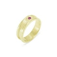 thumbnail image 1 of LBG British Made 9k Yellow Gold Natural Ruby Mens Band Ring - 25 size options - Size 6.75, 1 of 6