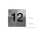thumbnail image 4 of 12TH Floor Elevator Jamb Plate Sign with Braille and Raised Number-Elevator Floor Number Sign(Silver), 4 of 4