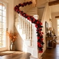 thumbnail image 5 of 68.9 Inch Black Red Artificial Maple Leaf Garland, Flexible Fabric Autumn Foliage Vine For Door Frame Mantel Dining Table Railing Indoor Outdoor Halloween Thanksgiving Farmhouse Seasonal Home Decor, 5 of 8