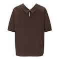 thumbnail image 6 of Women Linen Shirt Peasant Tops For Women Flowy Tops For Women Peasant Blouse Summer Linen Tops Oversized Linen Shirts For Women Loose Fit Tee Shirt Women Summer Blouses For Women Brown XL, 6 of 8