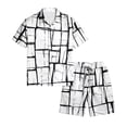 thumbnail image 5 of Men's 2 Piece Casual Retro Summer Beach Button Down Shirt Short Sleeve Shirts and Shorts Outfits Sets, 5 of 6