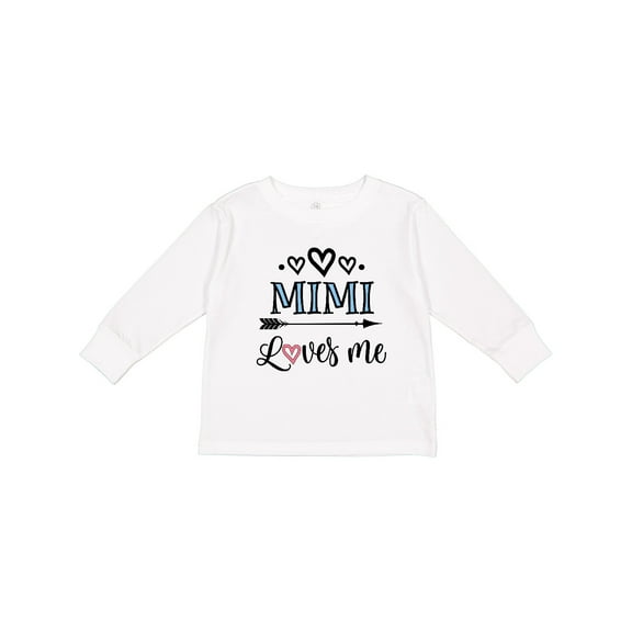 Inktastic Mimi Grandma Loves Me Girls Long Sleeve Toddler T-Shirt