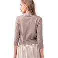 thumbnail image 3 of URBAN DAIZY Women's Classic 3/4 Sleeve Crop Bolero Cardigan Open Front Cropped Shrugs Knit Sweater A09_620 Camel XL, 3 of 7