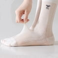 thumbnail image 4 of Lightweight Cotton Mesh,Elegant Embroidery,Ballet-Inspired Look,Women's Summer Mid-Calf Socks,Size One Size,7 Pair, 4 of 7