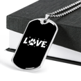 thumbnail image 3 of Love Paws Necklace Stainless Steel or 18k Gold Dog Tag 24" Chain, 3 of 8