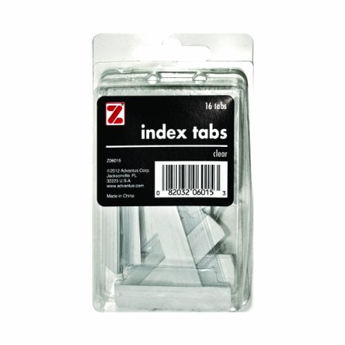 ADVANTUS Self Adhesive Index Tabs with Inserts 16 Tabs Clear (Z06015