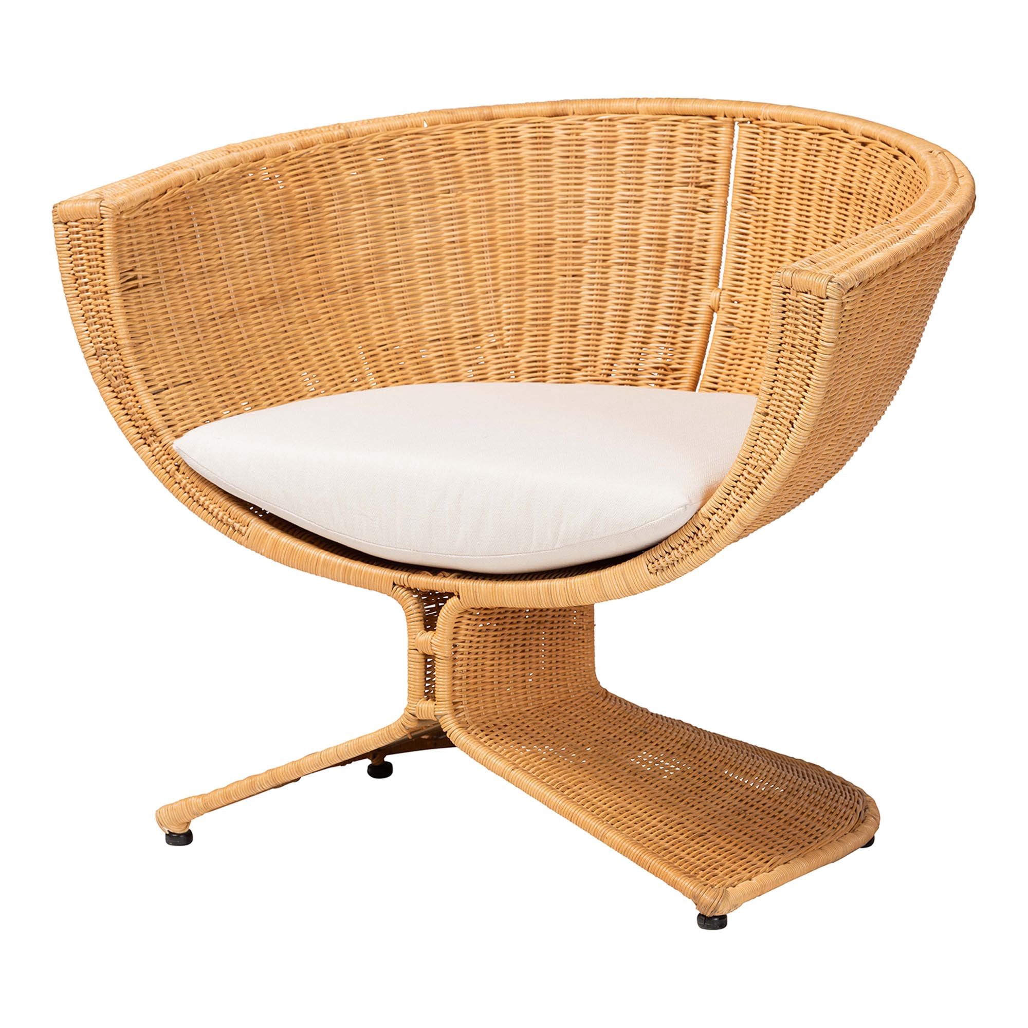 bali & pari Tulip Boho Lounge Chair, Light Honey