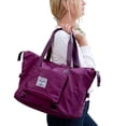 thumbnail image 4 of Spencer Large Travel Tote Bag, Waterproof Expandable Duffel Gym Tote Bag, Weekender Carry on Overnight Bags for Women and Men with Trolley Sleeve Wet Pocket, Travel Duffel Bag, Purple, 4 of 10
