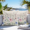 thumbnail image 4 of Farmhouse Watercolor Outdoor Pillow Covers Pack of 2 Wildflowers Plants Retro Linen Texture Waterproof Throw Pillow Covers Decorative Cushion Cases for Patio Garden Tent Balcony Couch 18x18 inch, 4 of 8
