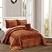 thumbnail image 3 of Serenta Super Soft Microplush Quilted 4 PCs Bedspread Set. Queen, Brick, 3 of 4