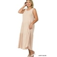 thumbnail image 2 of Zenana's Women & Plus Round Neck Sleeveless A-Line Ruffle Tiered Casual Sun Maxi Dress, 2 of 2
