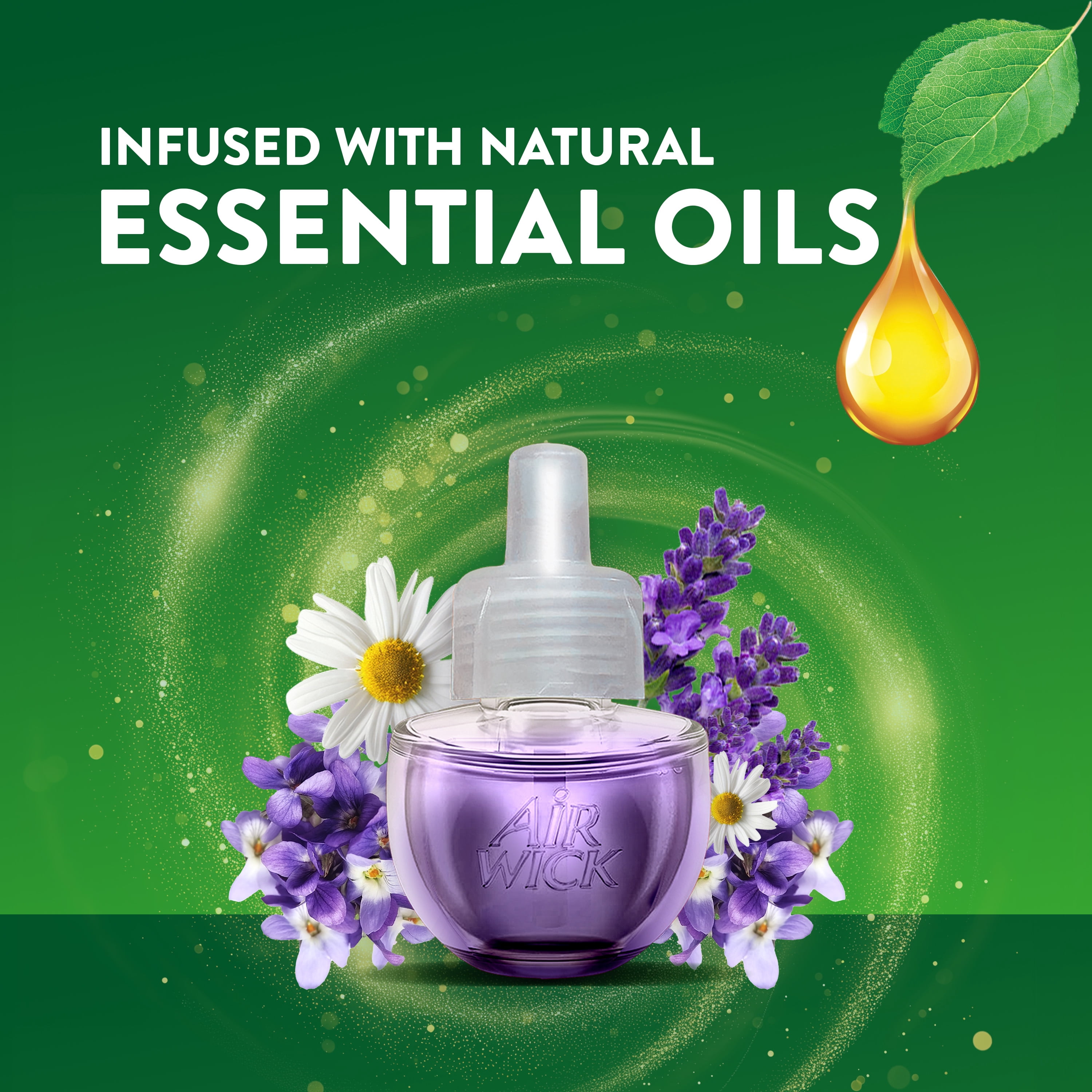 (4 pack) Air Wick Plug-In Scented Oil Refills, Lavender and Chamomile, 6 Count