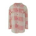 thumbnail image 4 of Women's Plus Size Color Block Jacket Casual Loose Fit Button Down Blouse Warm Coats Outerwear, 4 of 5