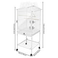 thumbnail image 2 of White Iron 46*46*136cm Big Villa Birdcage Wheeled Parrot Cage Large Luxury Birdhouse, 2 of 11