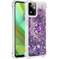 thumbnail image 3 of Glitter Clear Sparkly Bling Case for Motorola Moto G Power 5G 2023, Flowing Liquid Quicksand Cover with Diamond Ring Holder Case for Motorola Moto G Power 5G 2023  Purple, 3 of 14
