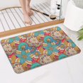 thumbnail image 4 of Multicolor Ethnic Floral Pattern Bathroom Rugs Mat,Non Slip Microfiber Bathroom Rug,Rubber Backing,Soft Bathroom Mats for Bathroom Floor,Tub and Shower,17x27in(43x68cm), 4 of 5