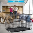 thumbnail image 6 of 24 inch Dog Crate for Small Dogs Folding Portable Metal Dog Cage Kennel Double Door Pet Crate with Divider and Tray, Black, 6 of 7