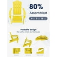 thumbnail image 5 of SONGMY Folding Adirondack Chair, HDPE All-Weather Patio Chairs, Wooden Textured Lawn Chair for Poolside, Backyard, Deck, Fire Pit, Yellow, 5 of 12