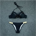 thumbnail image 2 of Mujer Cómodo sólido con almohadillas en el pecho con soporte de acero Seaside Beach Swim Bikinis Set Traje de baño dividido OAVQHLG3B Store lin121212, 2 of 3