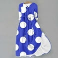 thumbnail image 2 of Feancey Summer Plus Size Dresses for Women 3/4 Sleeve Button Lapel Maxi Dress Casual Polka Dot Print Long Dresses Flowy Loose Dress with Tie Bow, 2 of 6