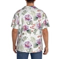 thumbnail image 5 of Xecao offers the Orchids Flowers for Men's Casual Short-sleeved Shirt, a button-up collared shirt with a pocket, perfect for beach vacations and yacht travel in the Medium size., 5 of 7