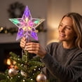 thumbnail image 6 of Christmas Tree Topper Star with Multicolor Twinkling LED Lights, Five Point Crystal Clear Holiday Tree Top Decoration for Home and Party Festive Display, 6 of 7