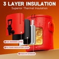 thumbnail image 3 of Insulated Beverage Dispenser 32 L - Ice and Hot Drink Dispenser with 304 Stainless Steel Interior and Spout, Portable Hot Water Dispenser, Outdoors Cooler Jug for Camping Party Sports, 3 of 8