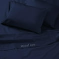 thumbnail image 4 of 1000-Thread-Count 100% Egyptian Cotton Sheet Set QUEEN Size Fits 9-12 Inches Deep Pocket ( Solid, Mariner Blue ), 4 of 6
