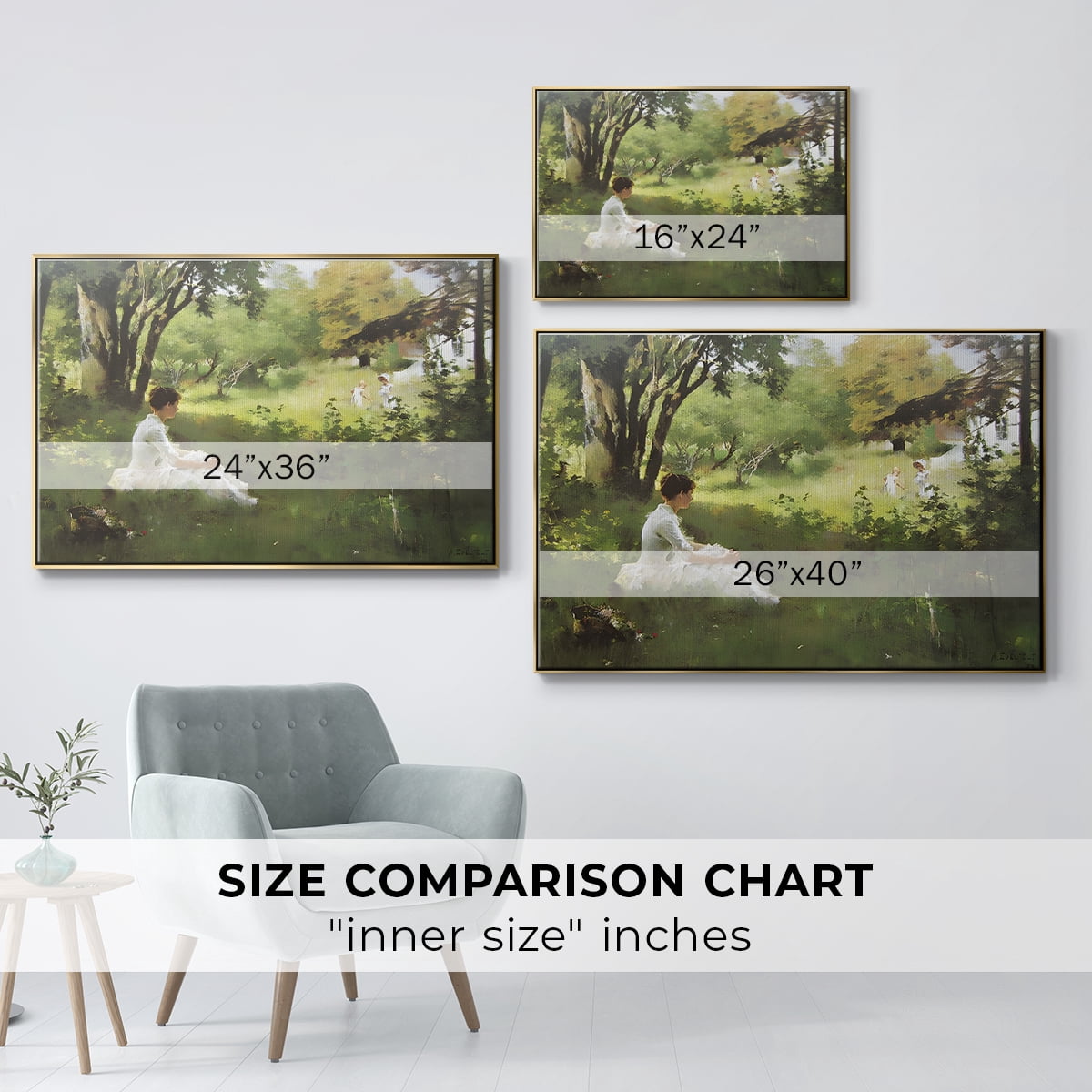 Vintage Landscape-CCXLV By Wexford Home Framed in Gold Wood Gallery Wrapped Canvas 17 in. x 25 in.
