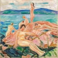 thumbnail image 3 of Edvard Munch 15x15 Black Modern Framed Museum Art Print Titled - Midsummer (1915), 3 of 5
