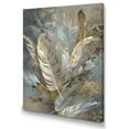 thumbnail image 2 of Designart "Gold Feather Extravaganza V" Glam Feather Canvas Wall Art, 2 of 5