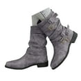 thumbnail image 3 of Women's Mid-Calf Boots Winter Fashion Leather Buckle Comfortable On Footwear for Everyday Wear, 3 of 9