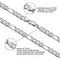 thumbnail image 2 of Savlano 925 Sterling Silver 5.5mm Italian Solid Figaro Link Chain Necklace with Gift Box for Men & Women - Made in Italy, 2 of 7