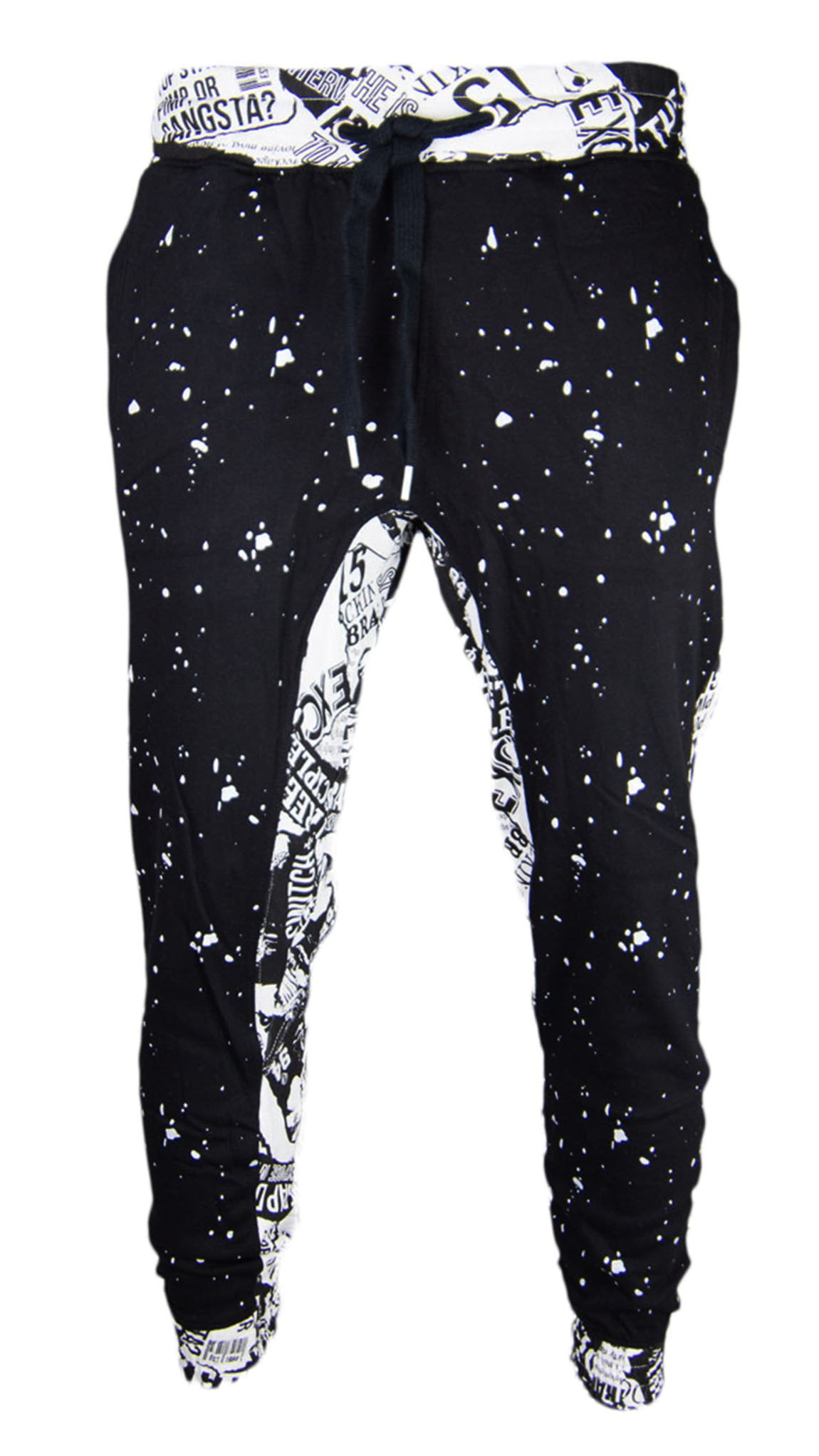 black jeans with white splatter paint