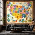 thumbnail image 6 of Illustrated United States Map Tapestry Wall Hanging, 6 of 7