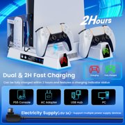PS5 Cooling Stand with Dual PS5 Charging Dock,ESYWEN PS5 Accessories,Cooling Station for Playstation 5 Pro,Slim,Disc,Digital