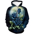 thumbnail image 3 of Sudadera con capucha con estampado 3D de flores rosas para hombres y mujeres, camisetas frescas e informales de manga larga con gráficos lavados, sudaderas con capucha, ropa de calle, camisetas barata, 3 of 4