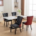 thumbnail image 6 of GAKMCIL PU Leather Dining Chairs(Set of 2),Modern Velvet Dining Chair with Nailhead Back and Ring Pull Trim,Solid Wood Legs,350lb Load for Dining Room,Kitchen and Living Room(Black&Burgundy), 6 of 8